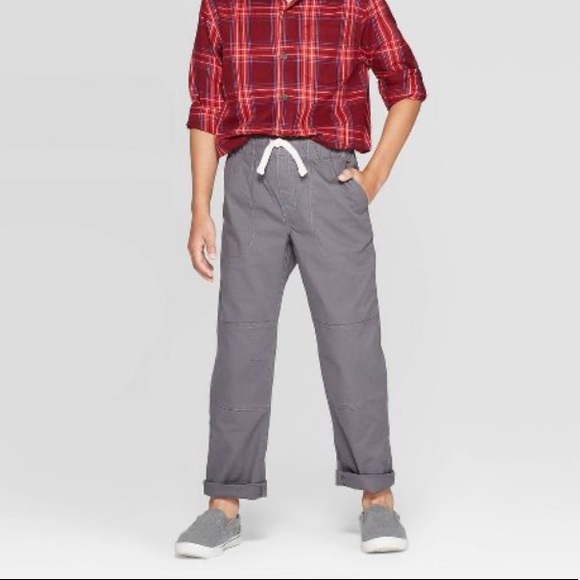 Cat & Jack straight reinforced knee, flexible drawstring, easy on easy off. - Picture 2 of 16